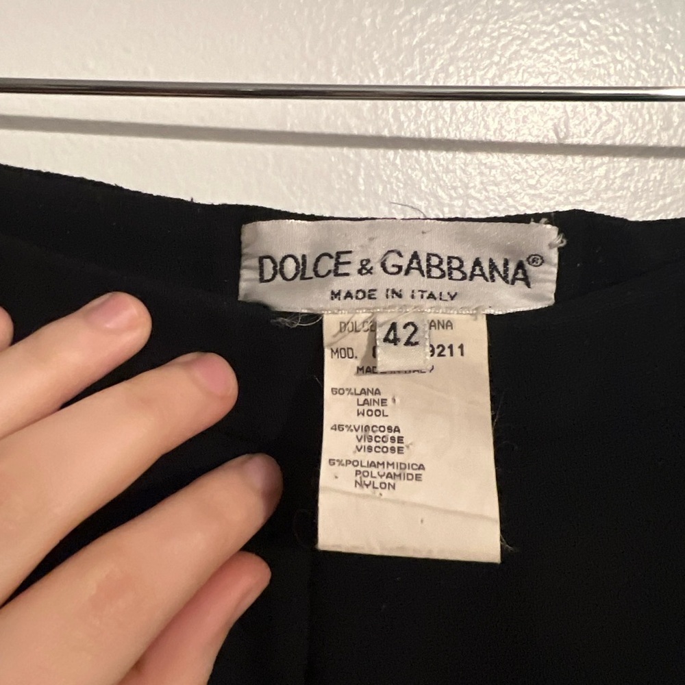 Dolce & Gabbana Black Wool Blend High Waist Pants - Size 42